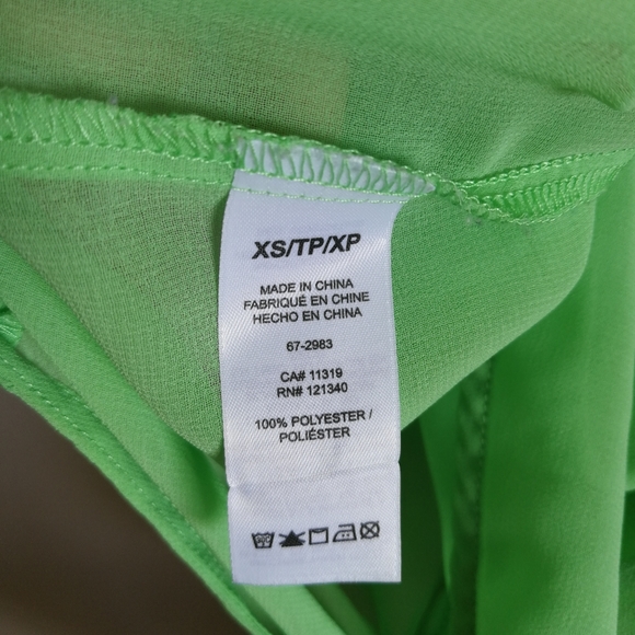 ❤️[3/$35] DYNAMITE Lime Green Sheer Tie Blouse - Picture 8 of 8